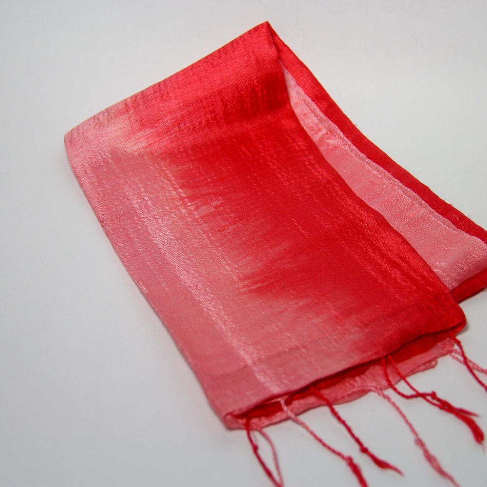 Elegant Silk Scarf Cherry Red NWOT